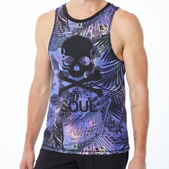 SOUL BY SOULCYCLE Mesh Tank with Skull - Picture 1 of 9